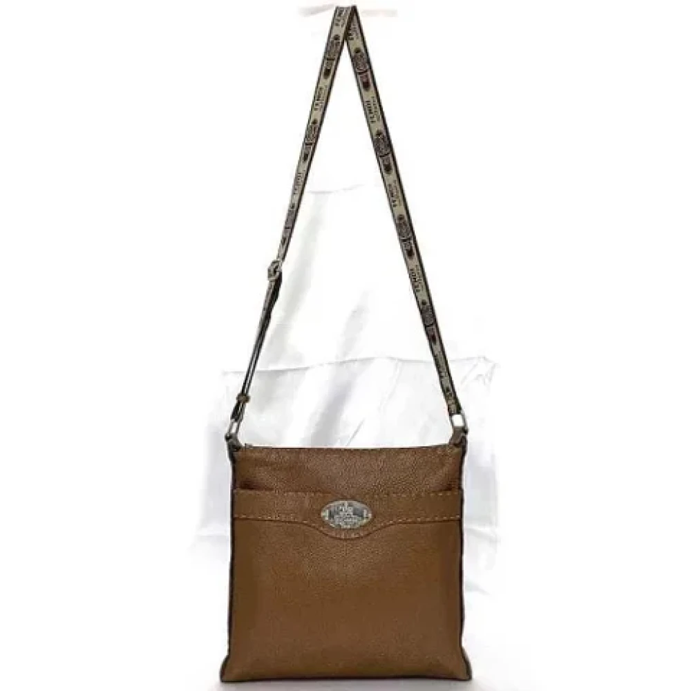 Fendi Vintage Pre-owned Leather shoulder-bags Brown Dames