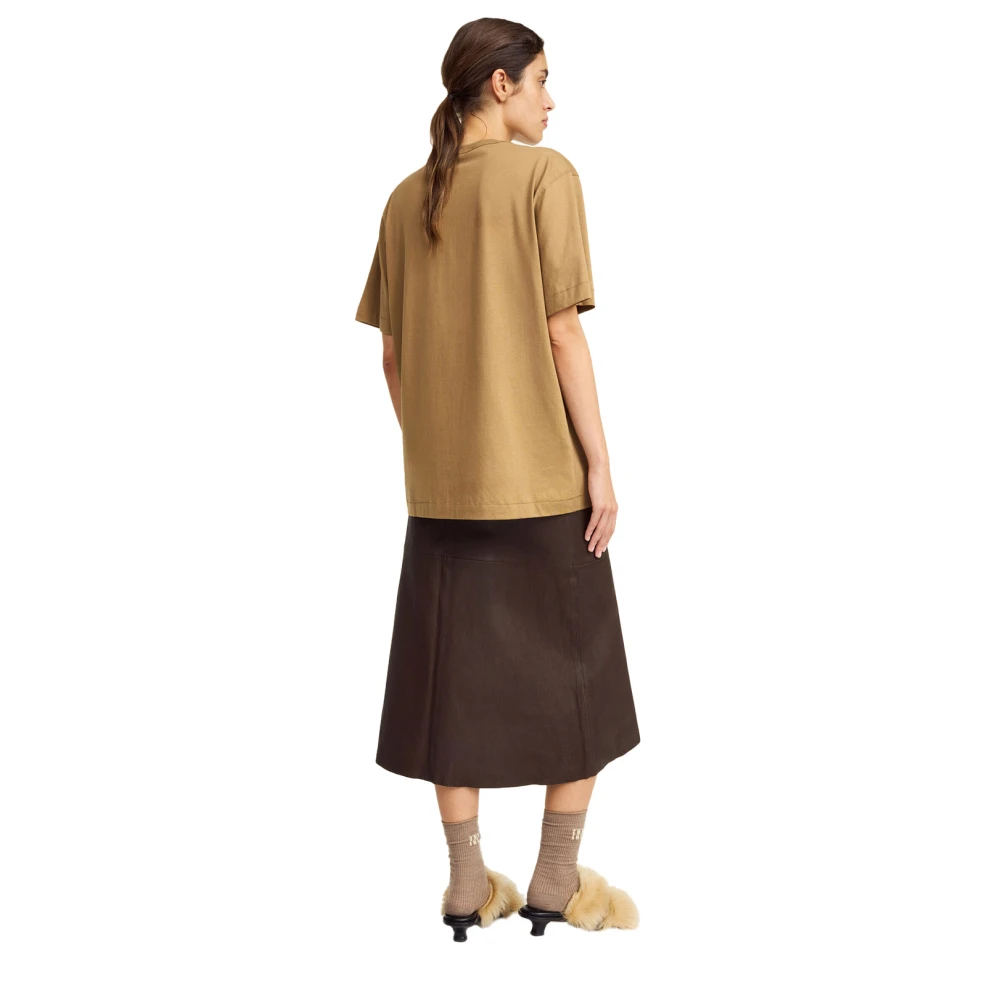 By Malene Birger Minimalistisch Katoenen T-Shirt By Herenne Birger Brown Dames