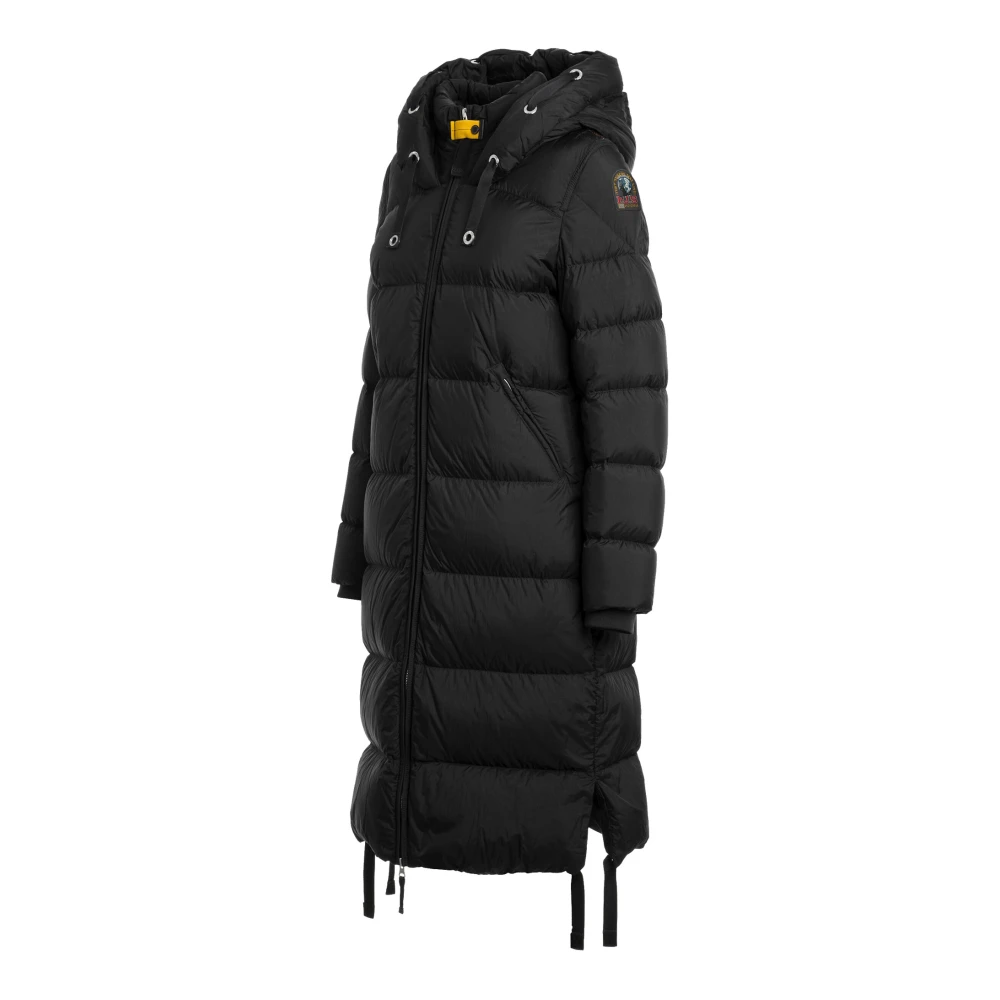 Parajumpers Lange Gewatteerde Jas met Capuchon Black Dames