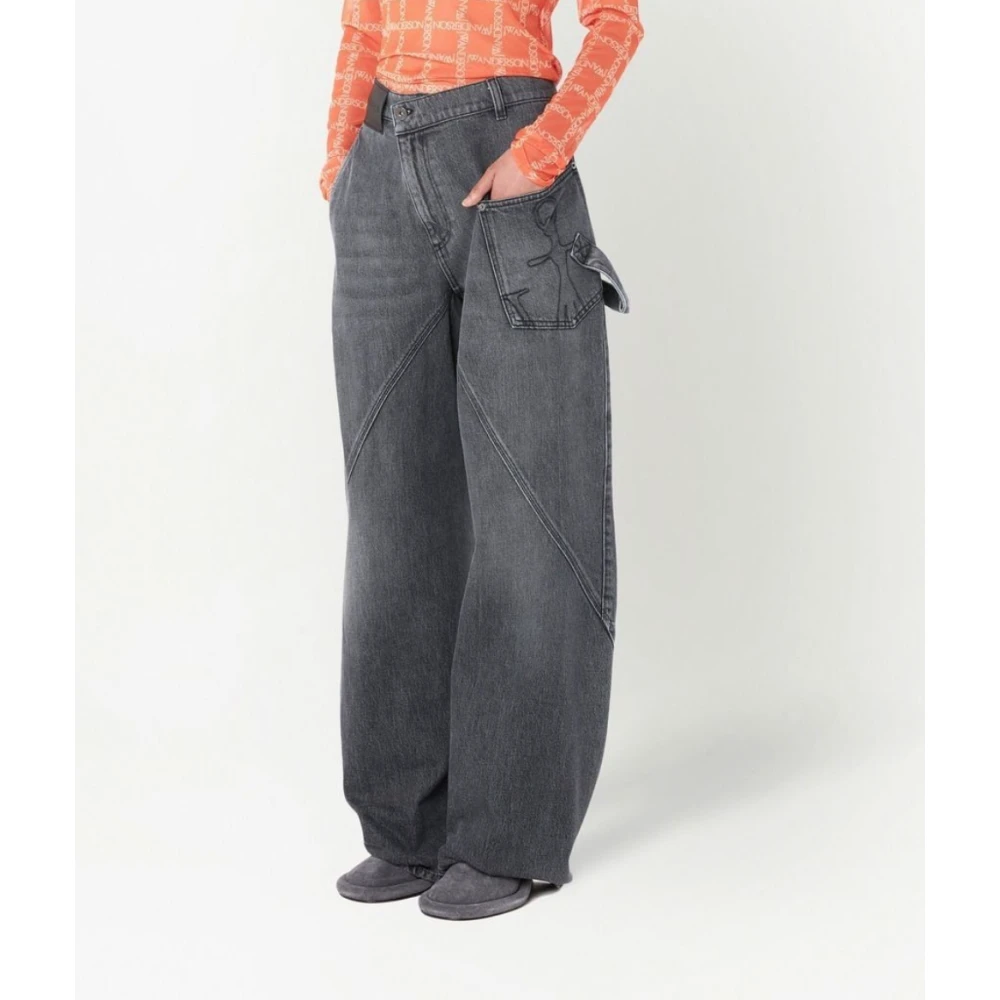JW Anderson Grijze Twisted Workwear Jeans Gray Heren