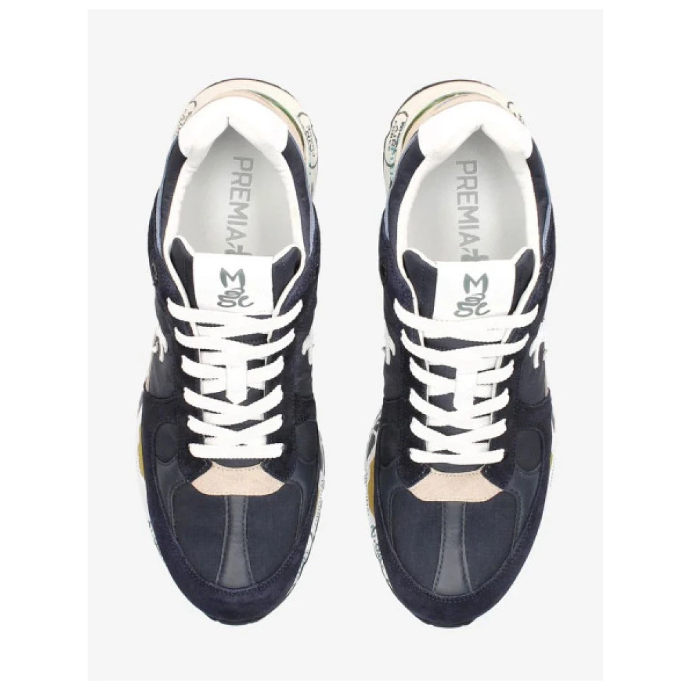 Premiata Mase Sneakers in Gemengde Texturen Blue Heren