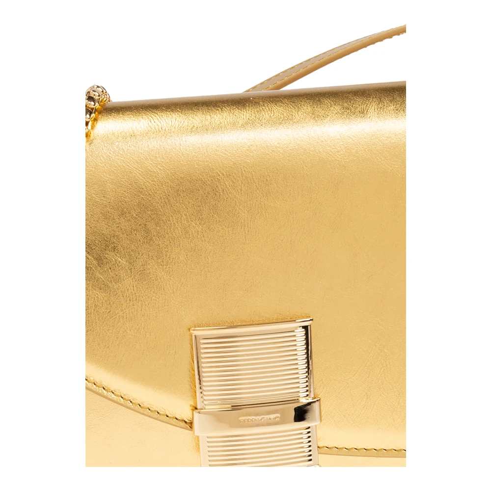 Salvatore Ferragamo Schoudertas Fiamma XS Yellow Dames