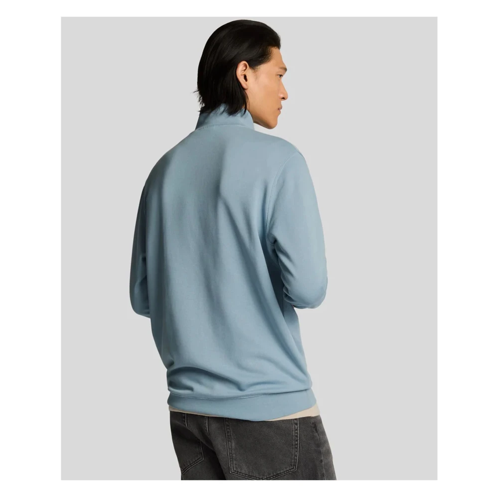Lyle & Scott Superfijne Quarter Zip Sweater in Lichtblauw Blue Heren