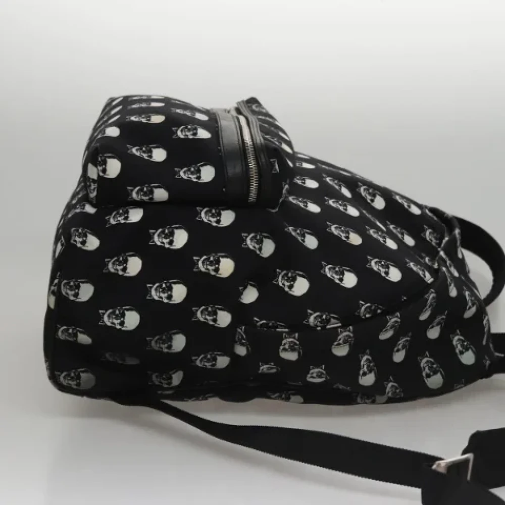 Saint Laurent Vintage Pre-owned Nylon backpacks Black Dames