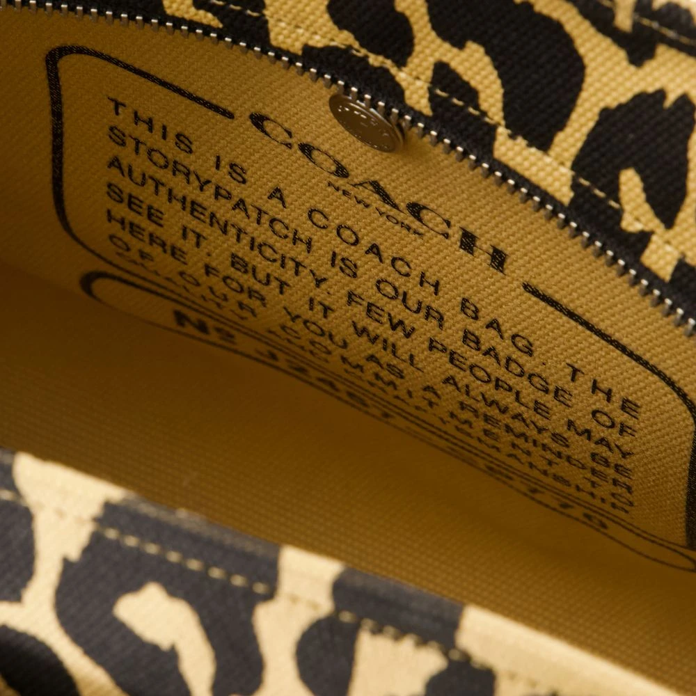 Coach Luipaard Gedrukte Canvas Tote Tas Brown Dames
