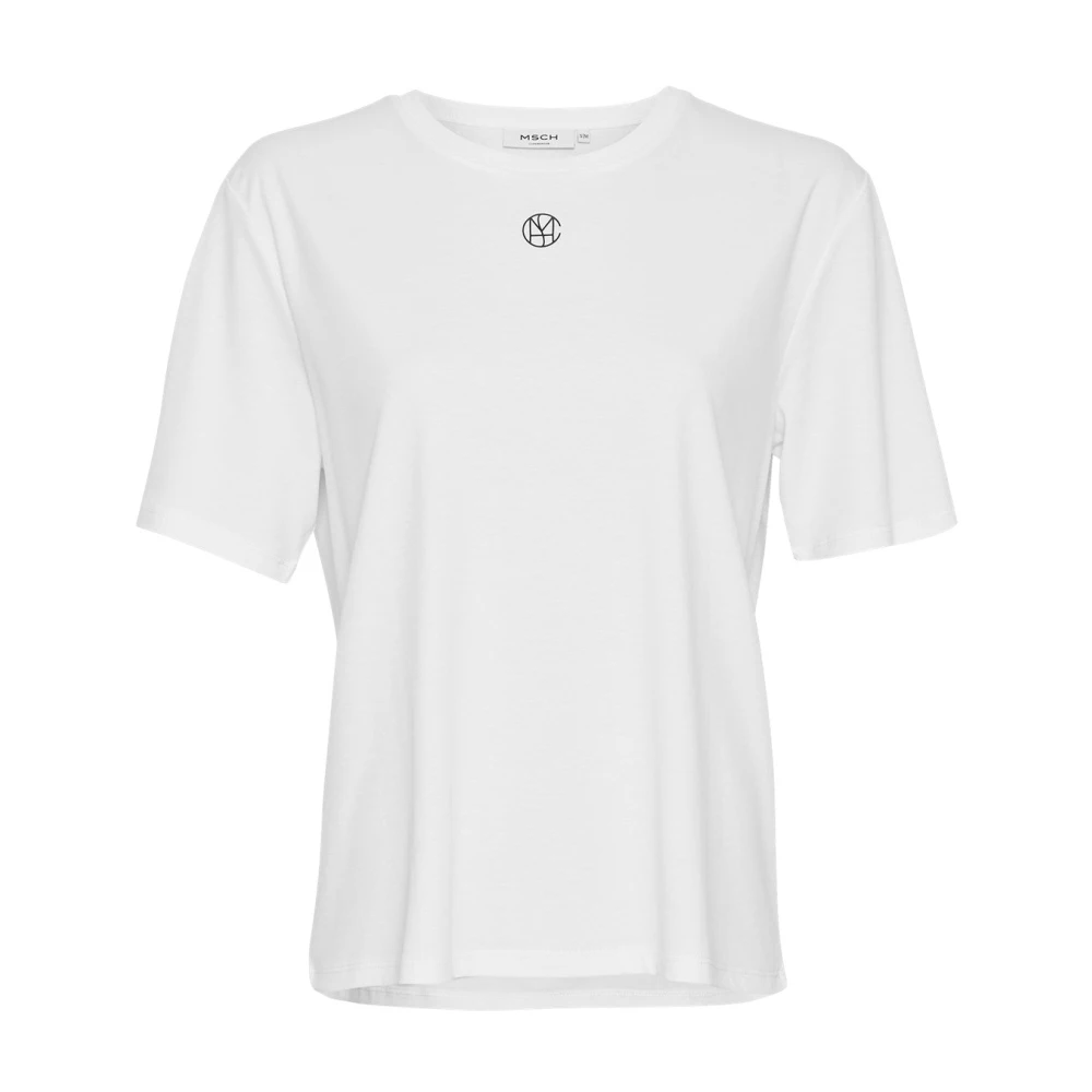 moss copenhagen Nordic Logo Tee Wit Zwart White Dames