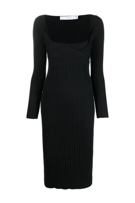sort-silk-midi-kjole