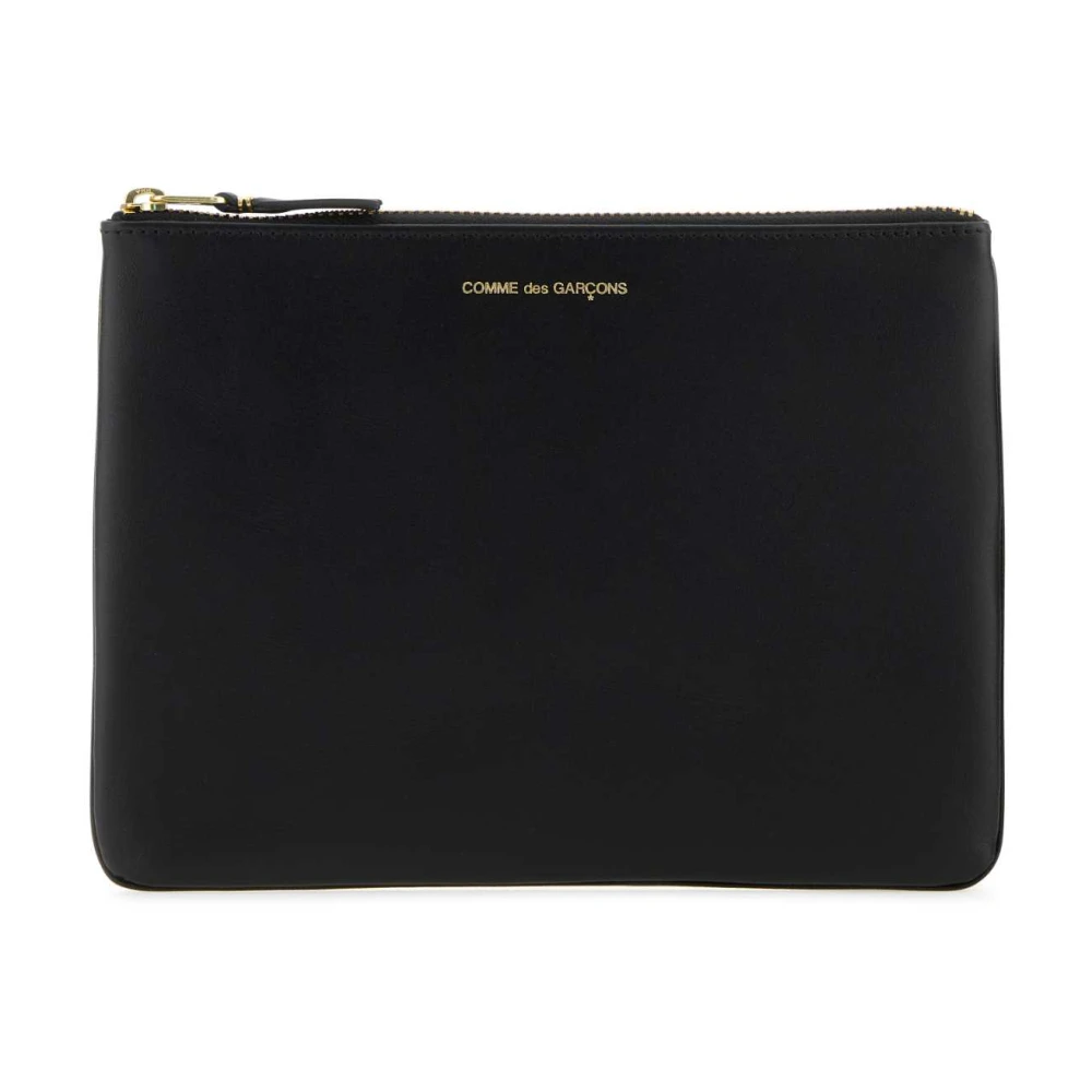 Comme des Garçons Zwarte Leren Beauty Cases Pouch Black Dames