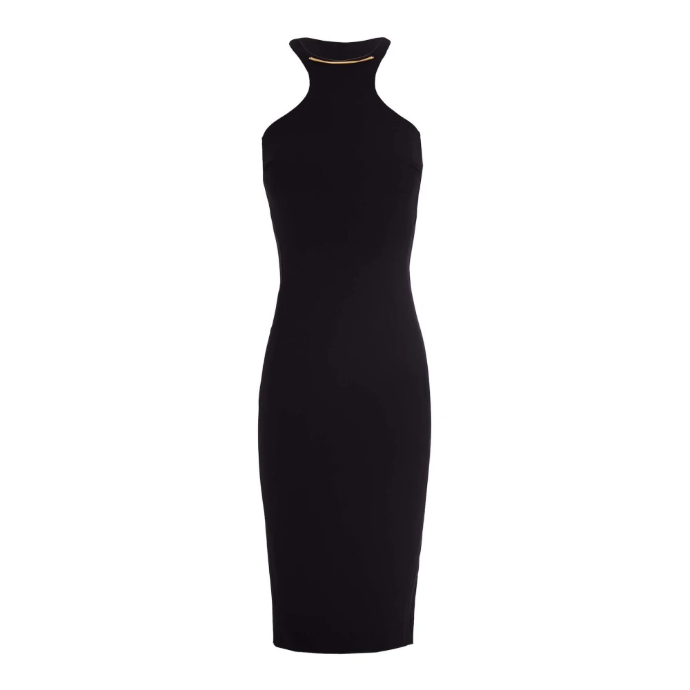 Elisabetta Franchi Black Midi Dresses, Female, M, Midi Dress