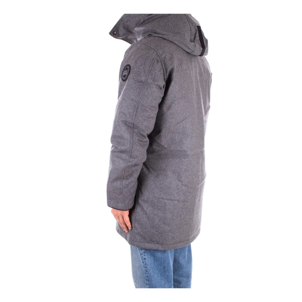 Canada Goose Grijze Jas met Capuchon en Zijlogo Gray Heren