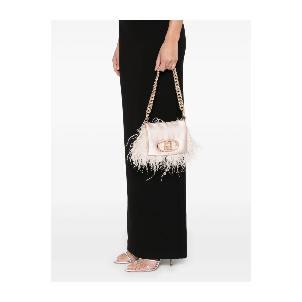 Liu Jo Blush Pink Foldover Chain-Strap Tas Pink Dames