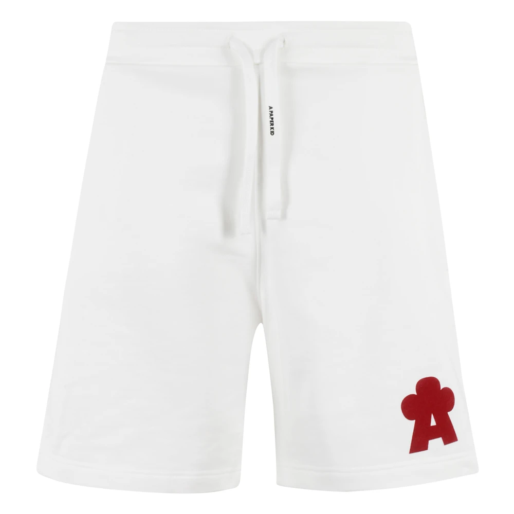 A Paper Kid Casual Sweatshorts voor Dagelijks Comfort White Heren