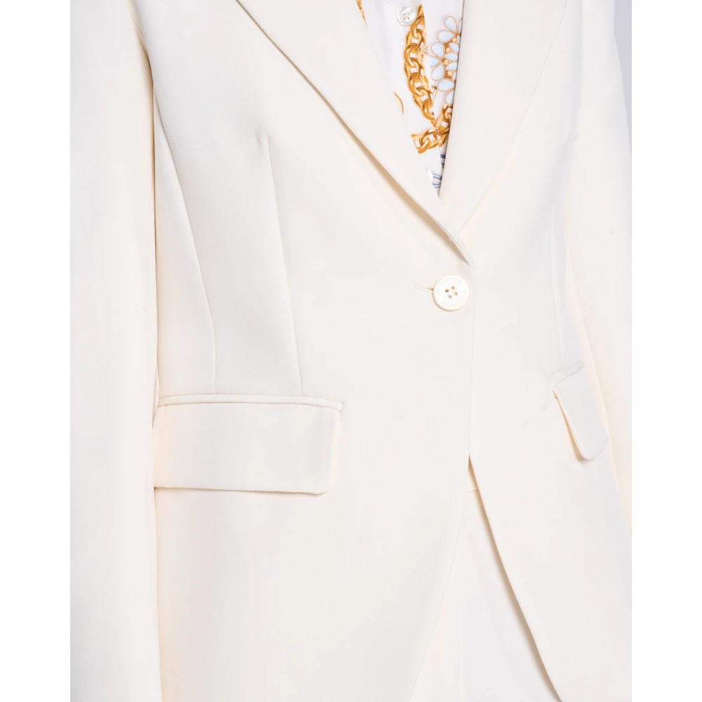 Silvian Heach Klassieke Single-Breasted Blazer met Zakken White Dames
