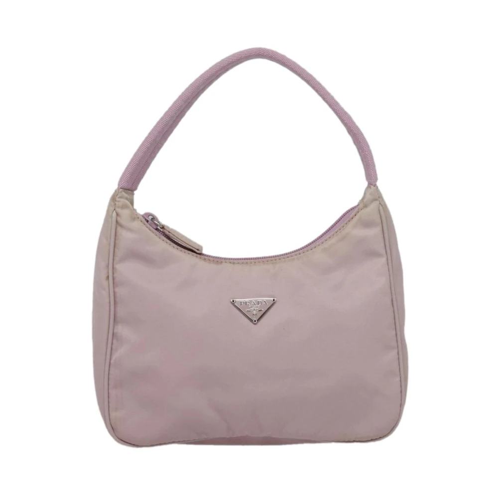 Prada Vintage Women's Pink Pre-Owned Mini Bag Nylon Shoulder Bag