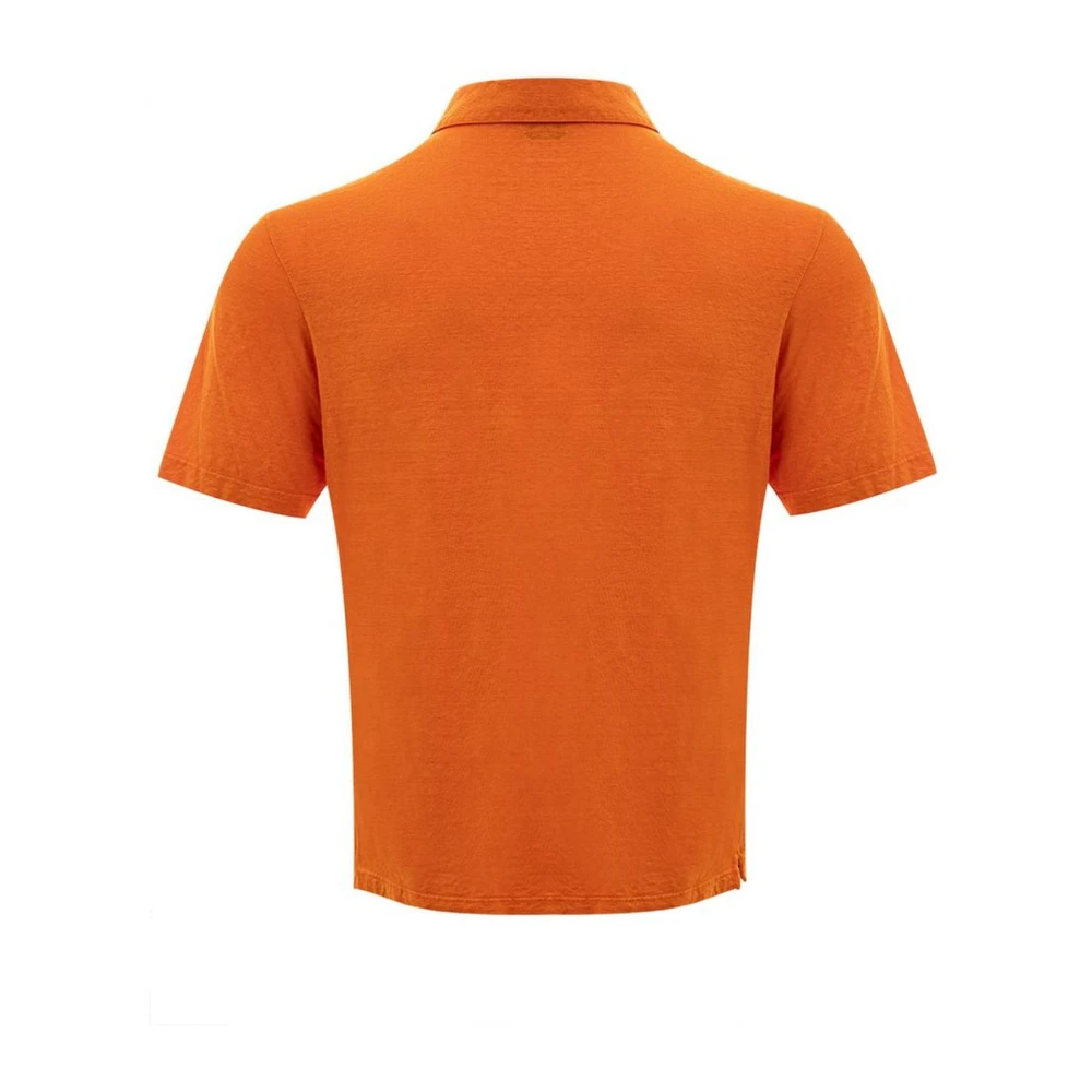 Gran Sasso Oranje Linnen Polo Shirt Mannen Orange Heren