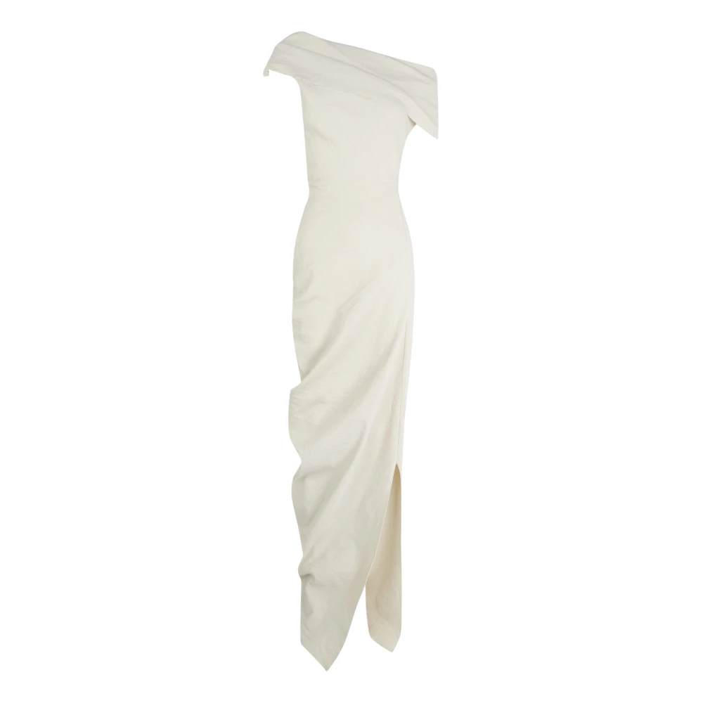 Cortana Women's Beige Arne Asymmetric Draped Midi Dress - Gowns - S - Dresses
