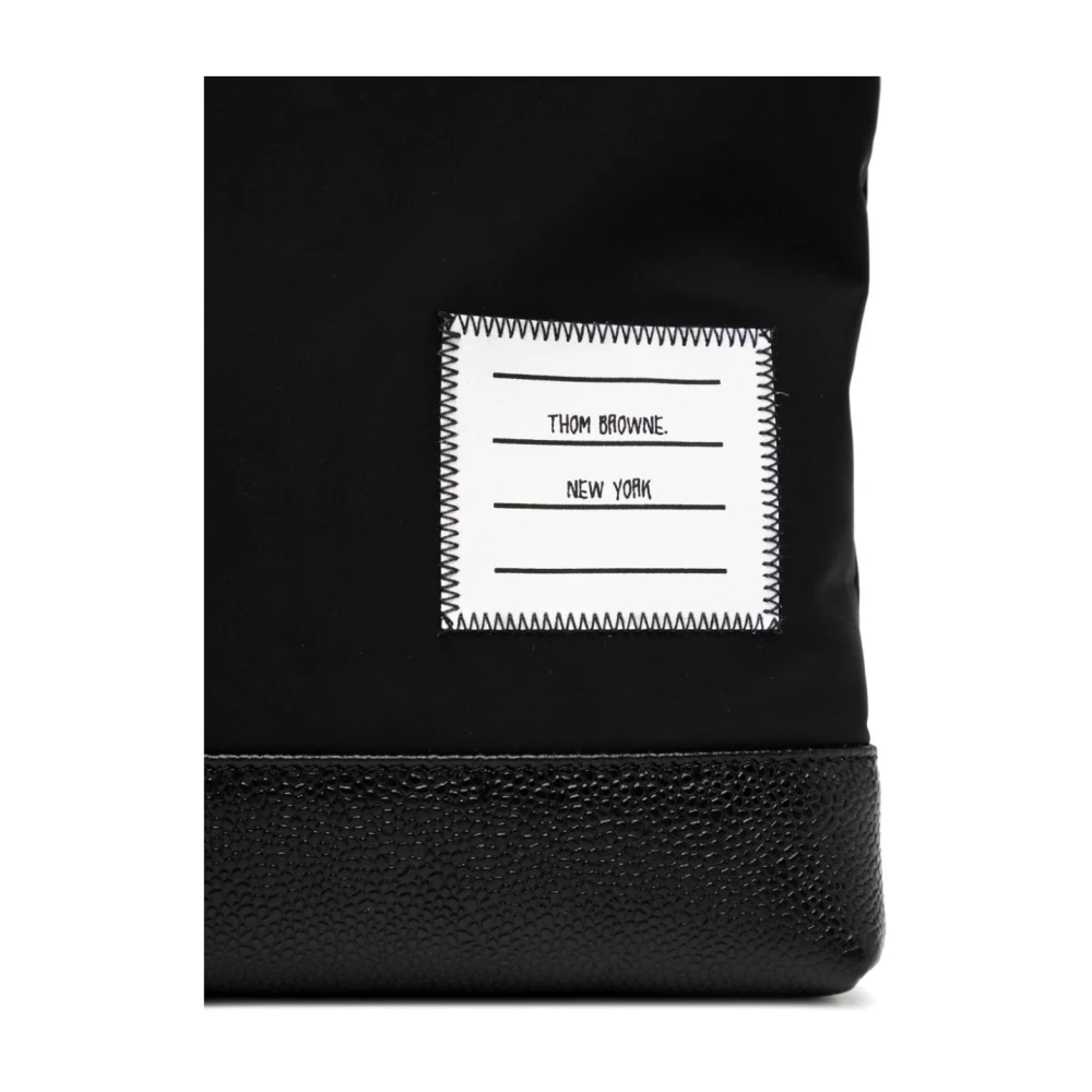 Thom Browne Zwart Nylon Stijlvolle Modieuze Jas Black Heren