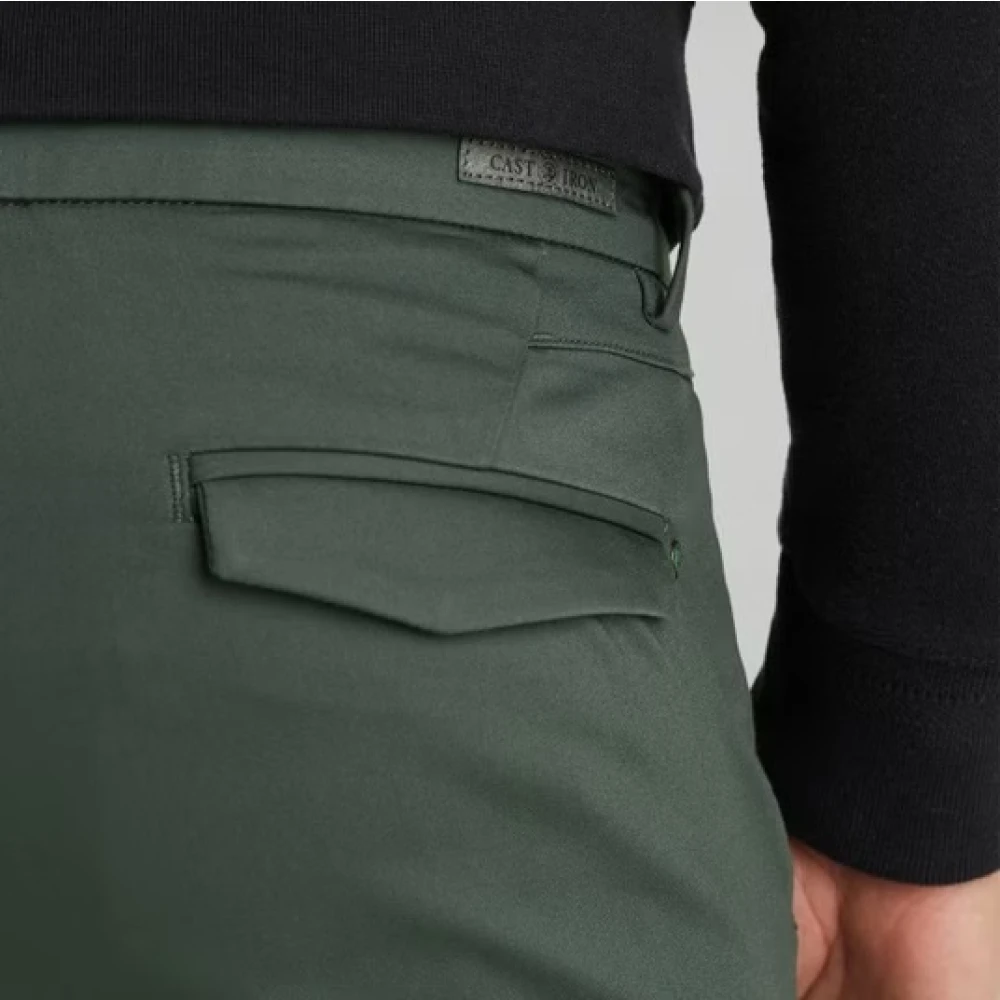 Cast Iron Stretch Chino Riser Slim Fit Broek Green Heren