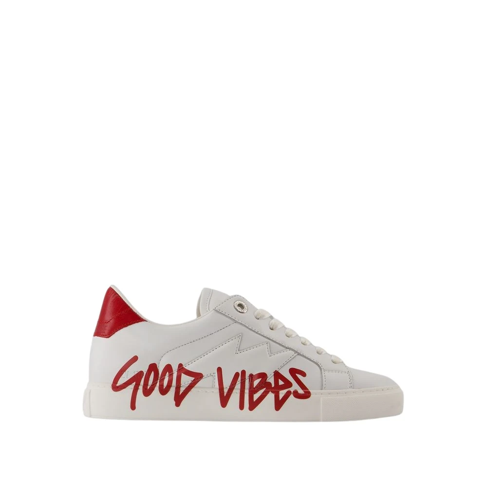 Zadig & Voltaire Vita Läder Sneakers - Good Vibes White, Dam