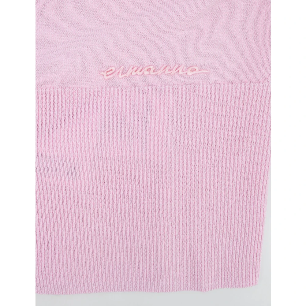 Ermanno Scervino Aansluitende Top met Geribbeld Motief Pink Dames