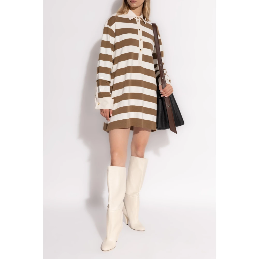 Max Mara Jurk met streepmotief Brown Dames