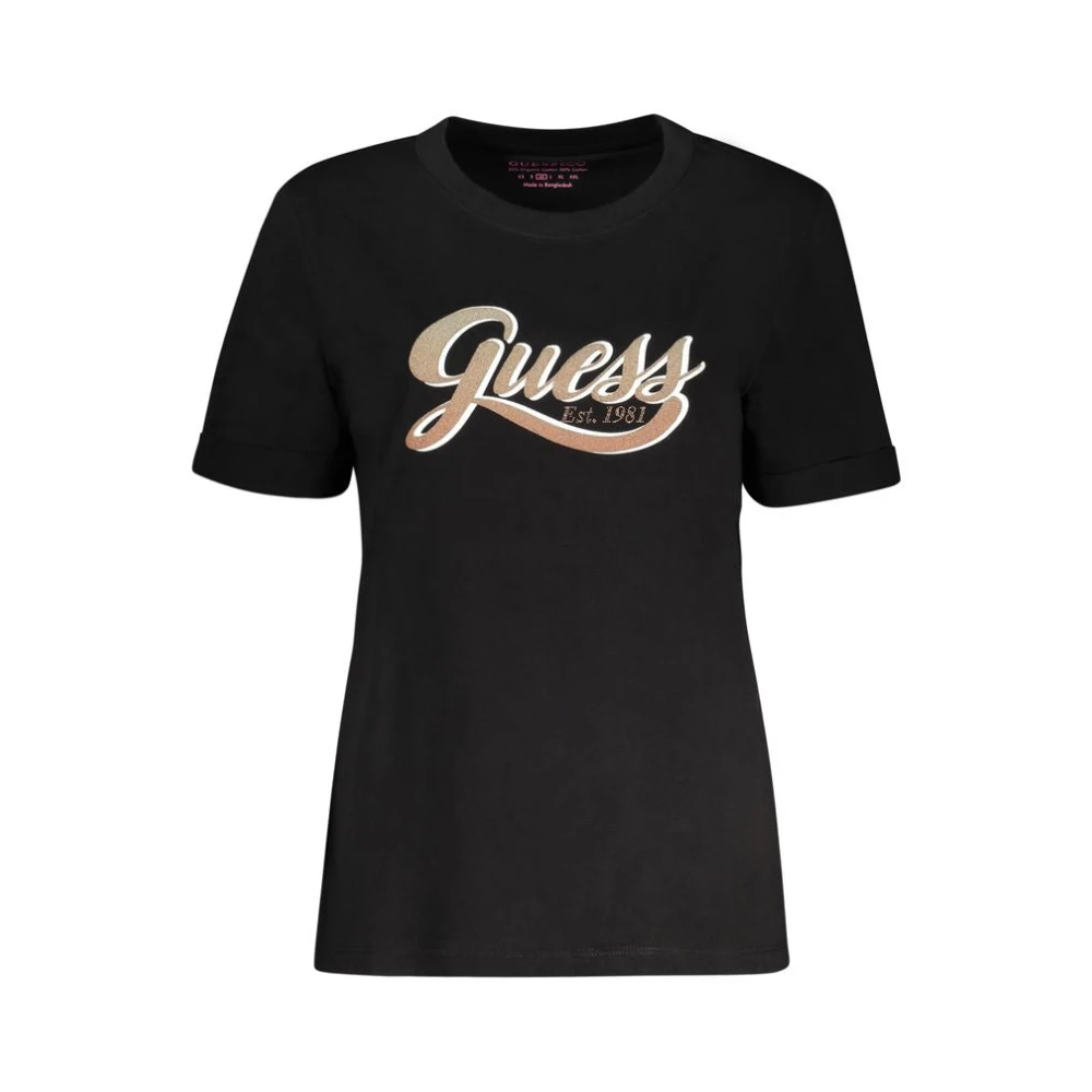 Guess Zwarte Katoenen Tops & T-Shirt Black Dames