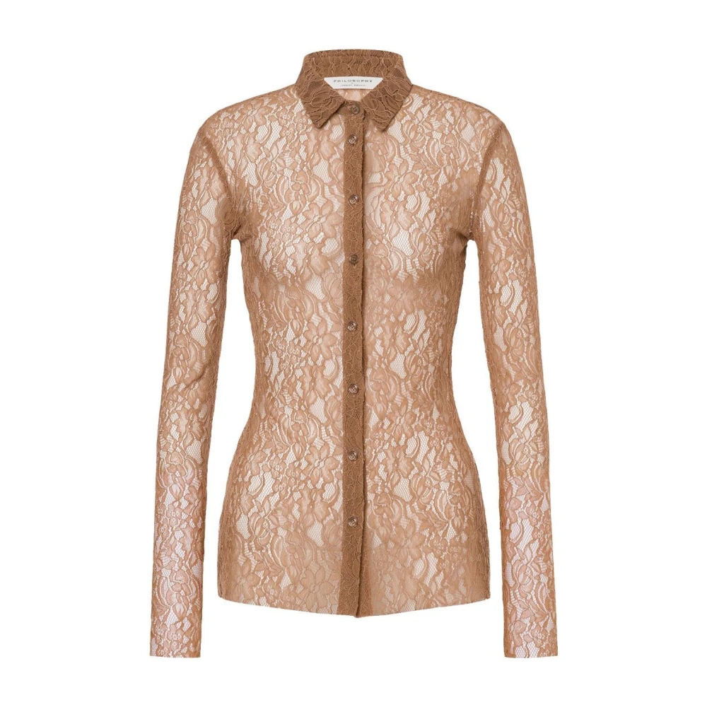 Philosophy di Lorenzo Serafini Bruine Shirt door Lorenzo Serafini Brown Dames