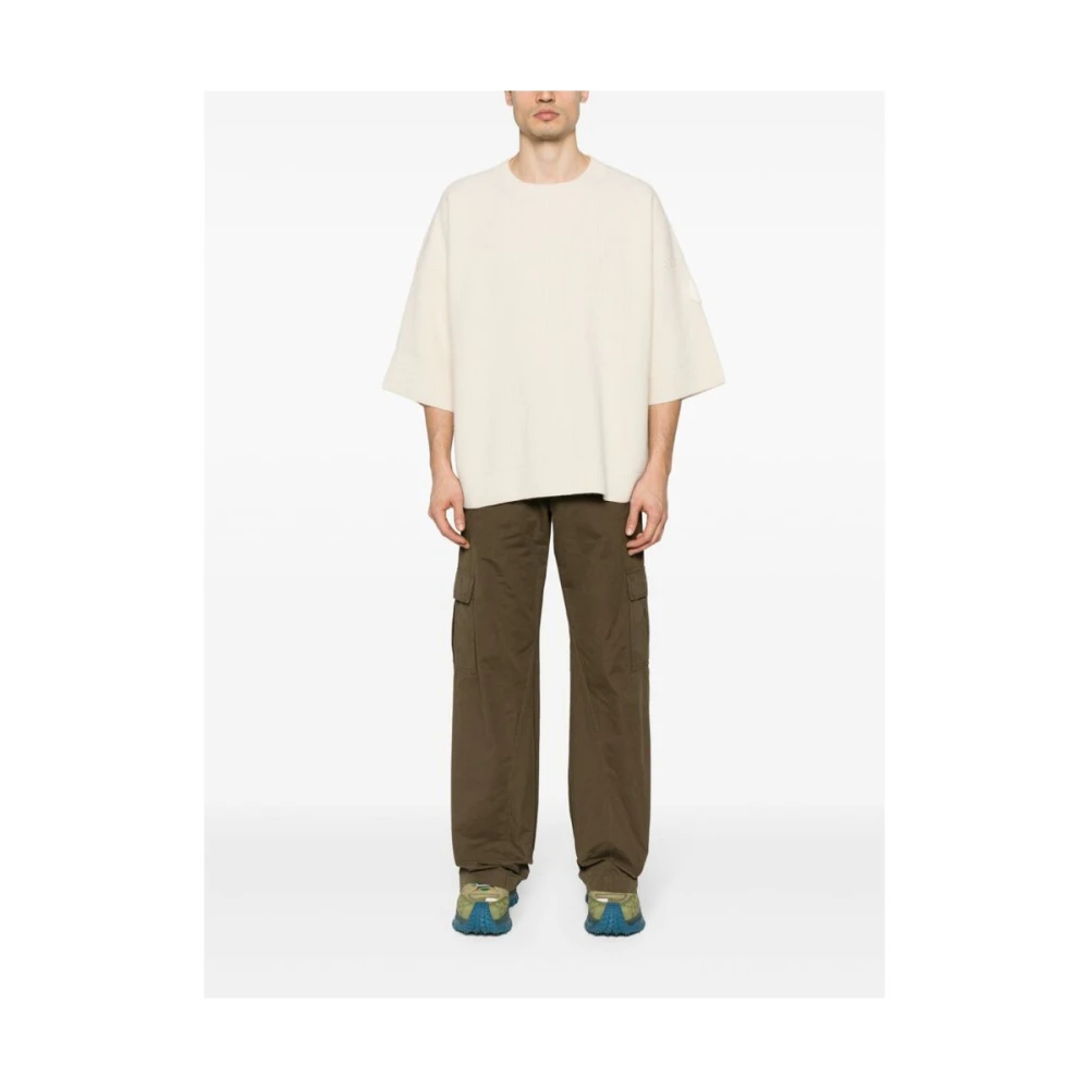 Moncler Round-neck Knitwear Beige Heren