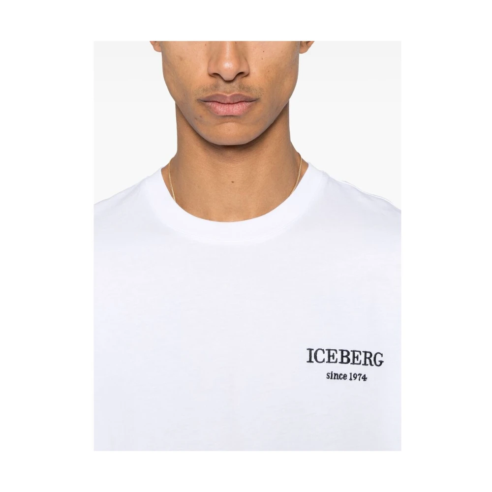 Iceberg Witte Crew Neck T-shirt Korte Mouwen White Heren