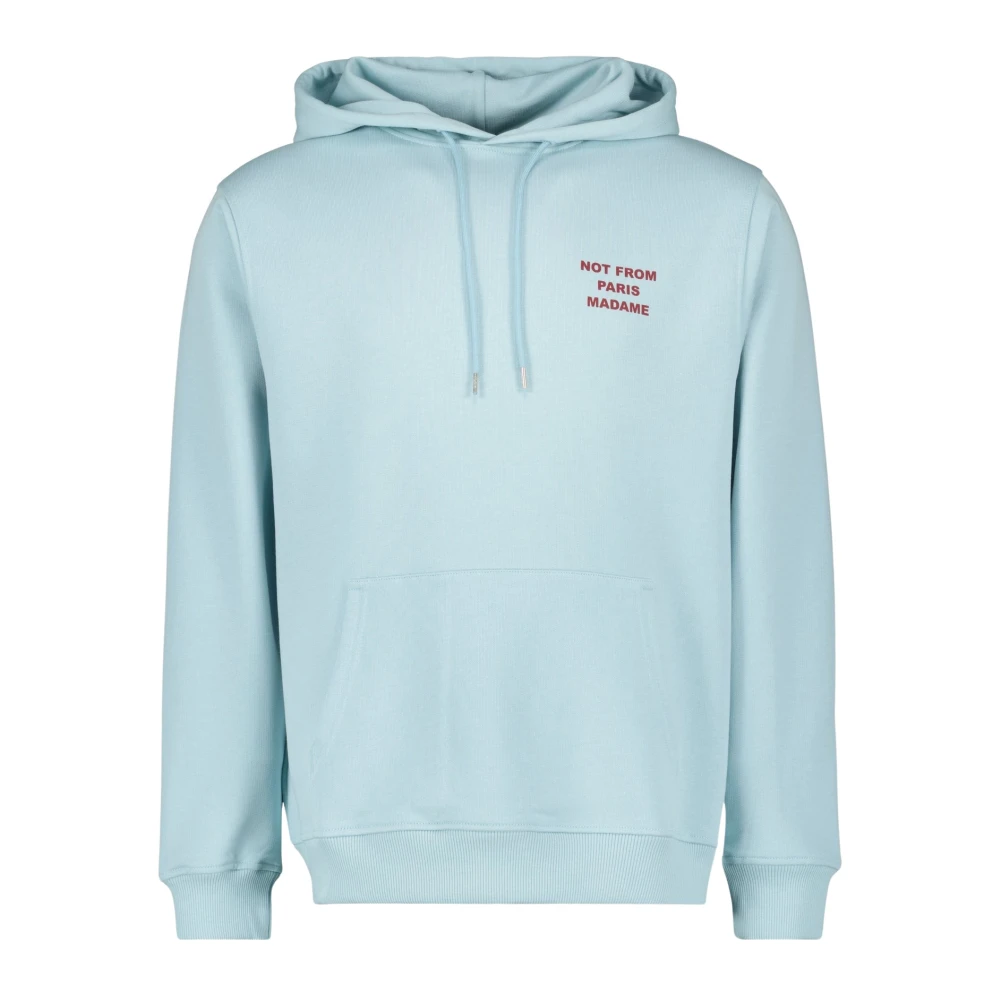 Drole de Monsieur Lichtblauwe hoodie met slogan Blue Heren