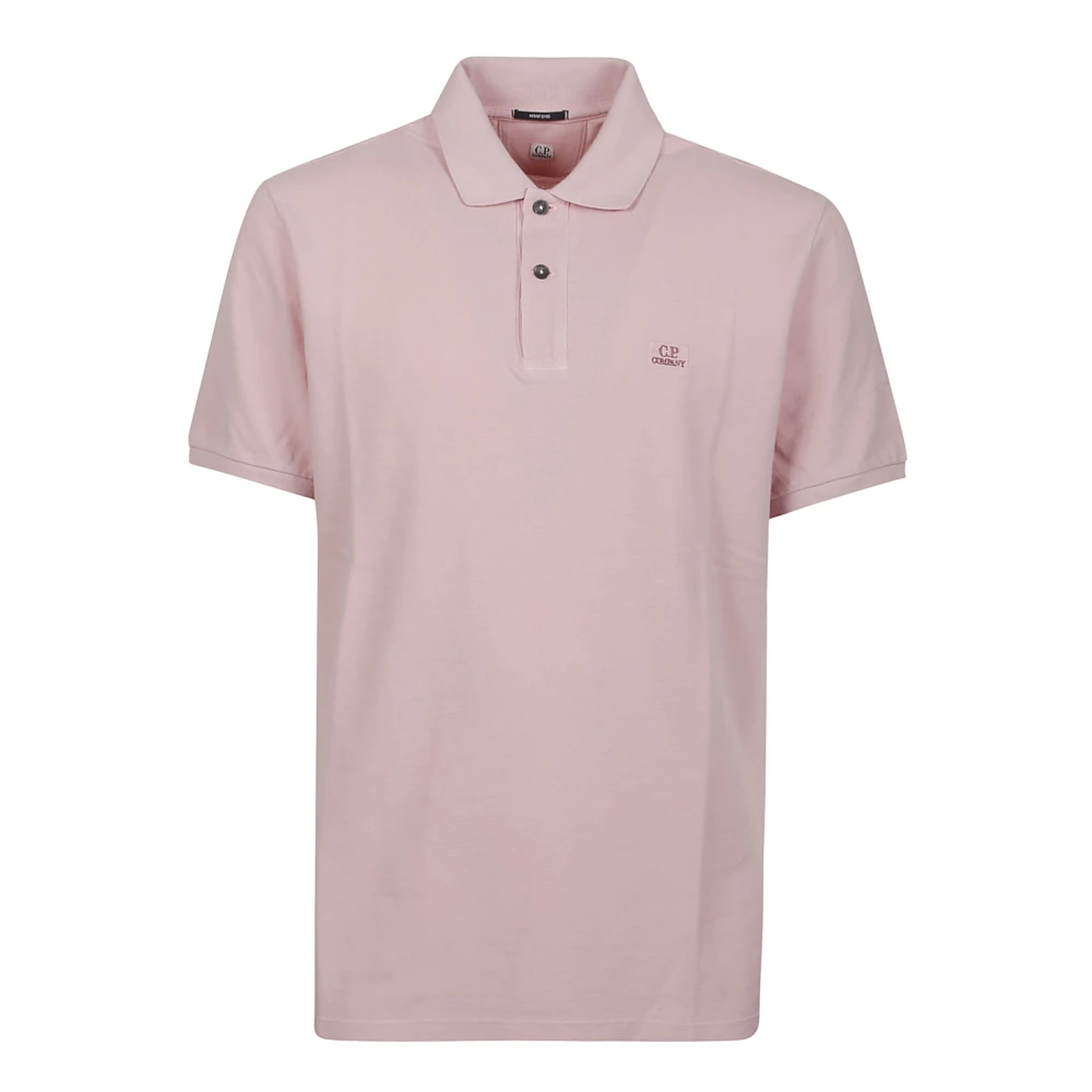 C.P. Company 509 Pale Mauve Piquet Polo Shirt Pink Heren