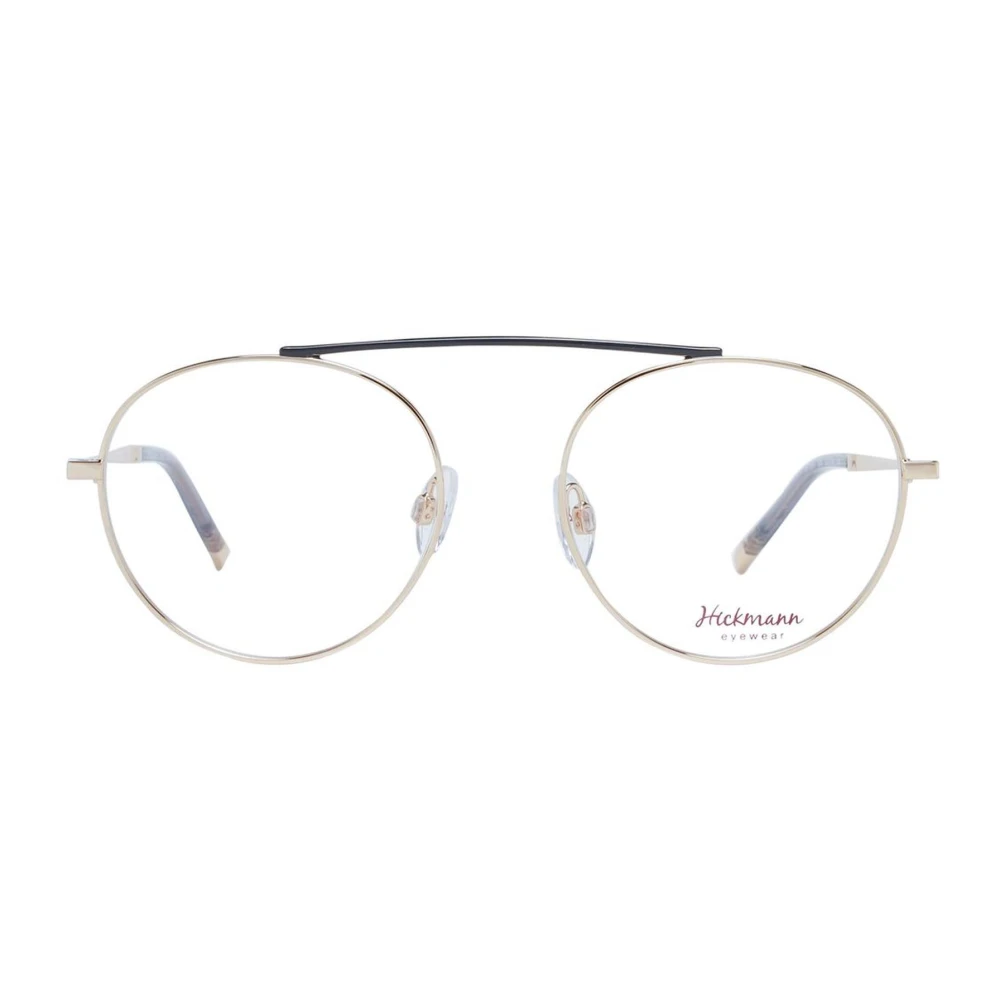 Ana Hickmann Gouden Ronde Metalen Optische Frames voor Vrouwen Yellow Dames