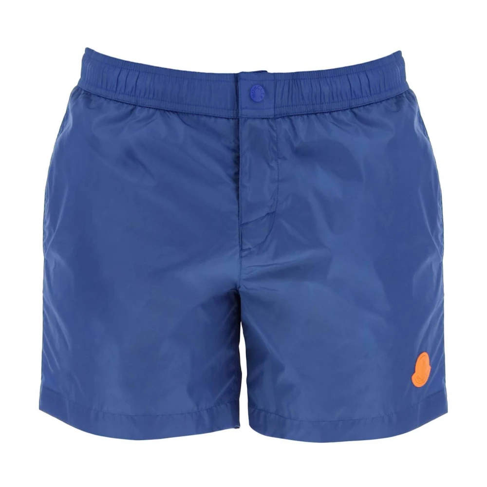 Moncler Nylon Beachwear Bermuda Shorts Vrouwen Blue Heren