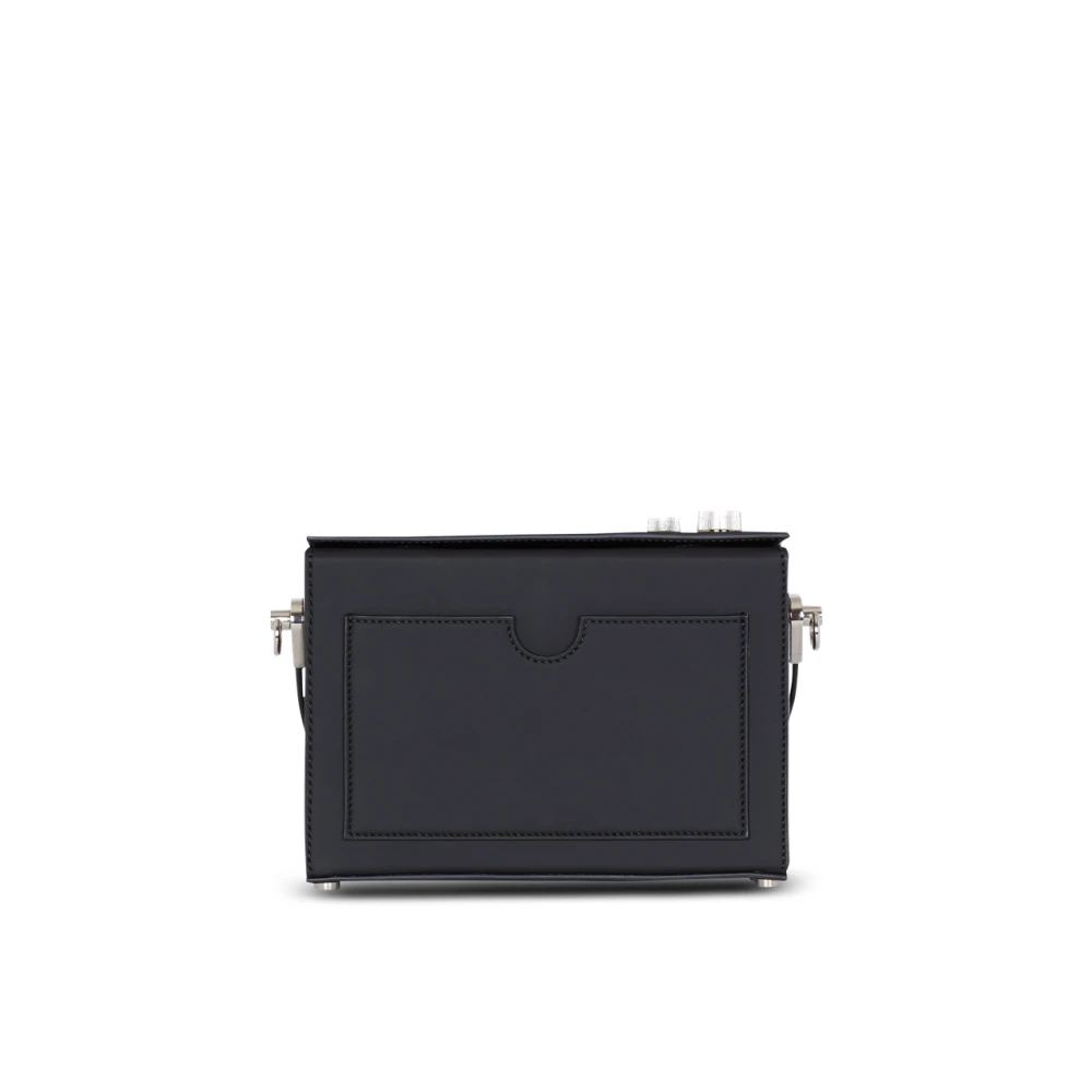 Balmain Radio rubber-effect leren tas Black Heren