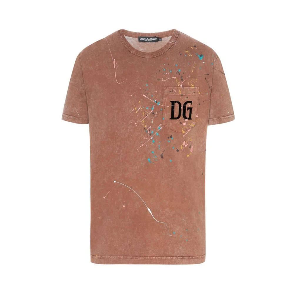 Dolce & Gabbana Bruine Katoenen T-shirt Brown Heren