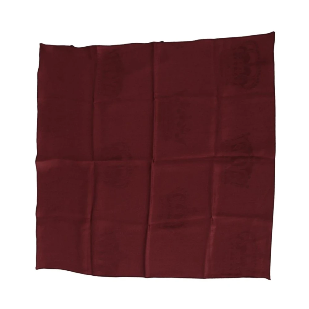 Dolce & Gabbana Röd Silkesscarf Med Kronbroderi