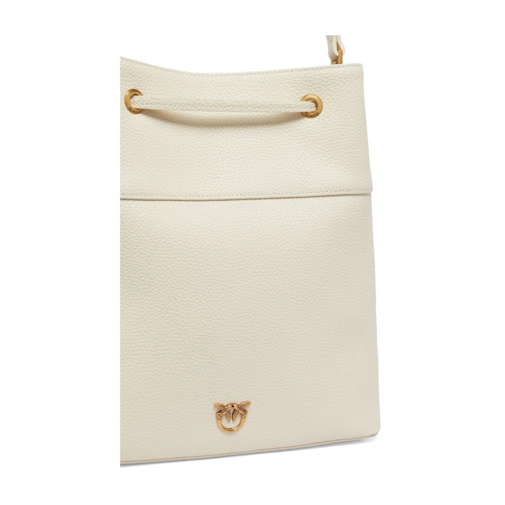pinko Witte en Gouden Leren Handtas White Dames