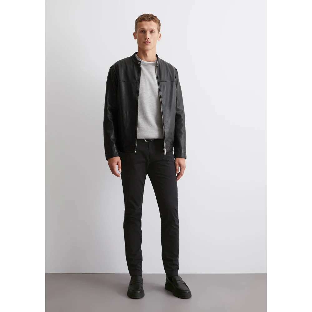 Marc O'Polo Leren jas regular Black Heren