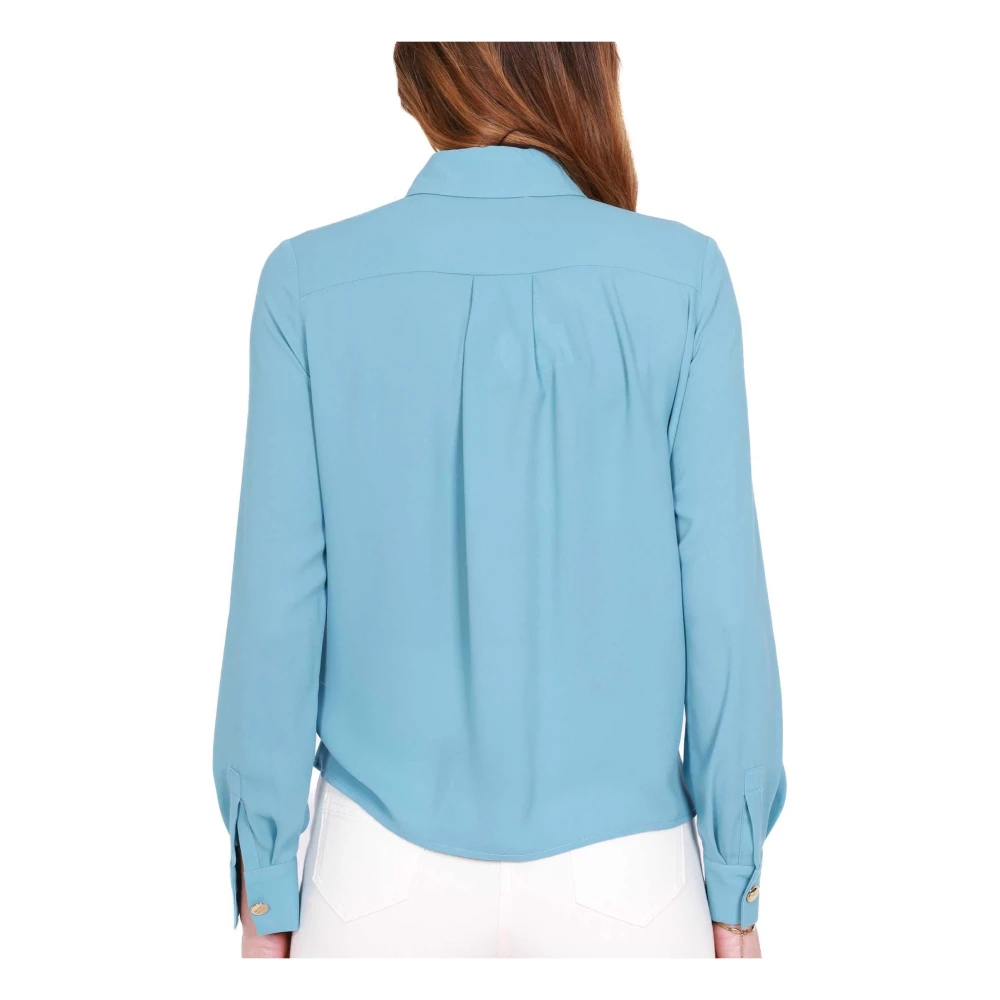Elisabetta Franchi Elegante Georgette Blauwe Blouse Blue Dames