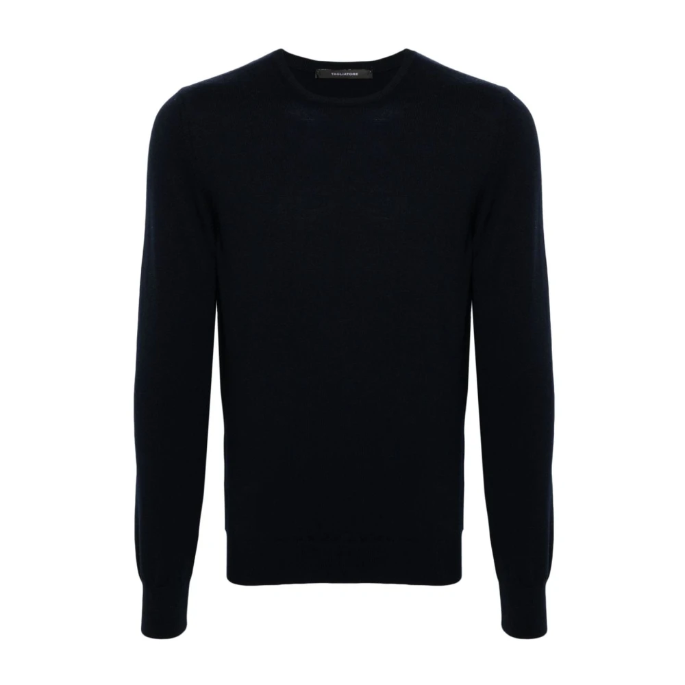 Tagliatore Blauwe Trui Ronde Hals Stijlvol Blue Heren