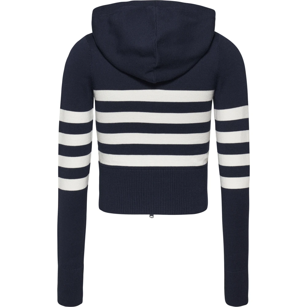 Tommy Jeans Donkerblauwe Gestreepte Rits Trui Blue Dames