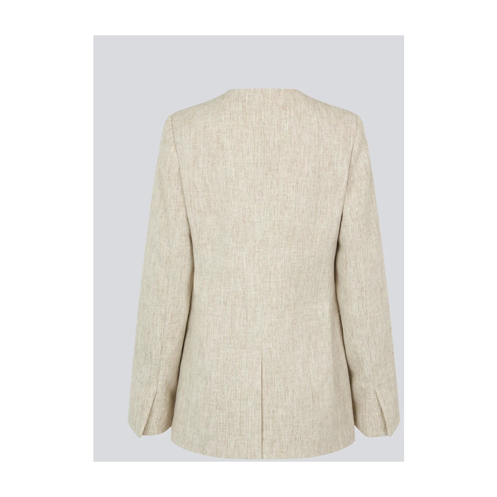 Modström Asymmetrische knoop blazer met split Beige Dames