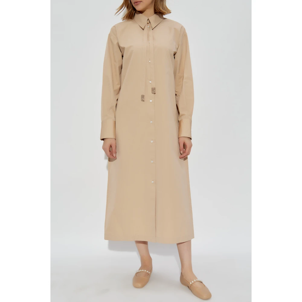 Fabiana Filippi Jurk met een stropdas Beige Dames