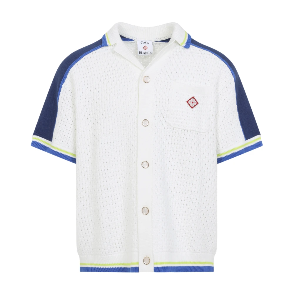 Casablanca Men's White Short Sleeve Shirt - Short Sleeve Shirts - L - Shirts