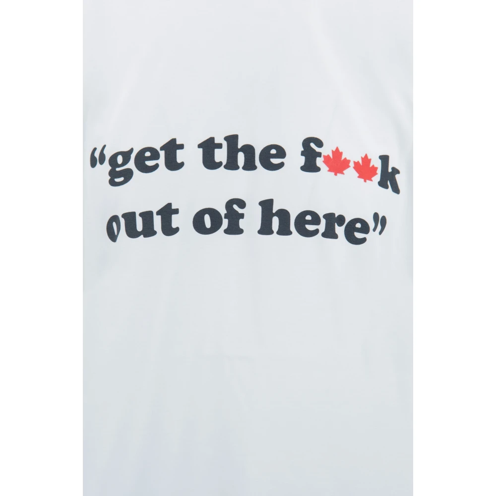 Dsquared2 Heren Grafische Print Katoenen T-shirt White Heren