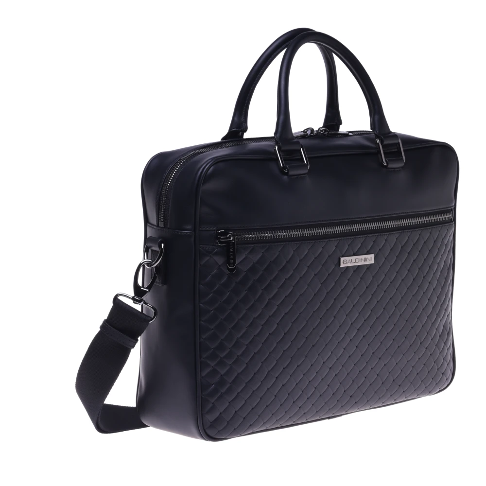 Baldinini Professional bag with black braided print Black Heren