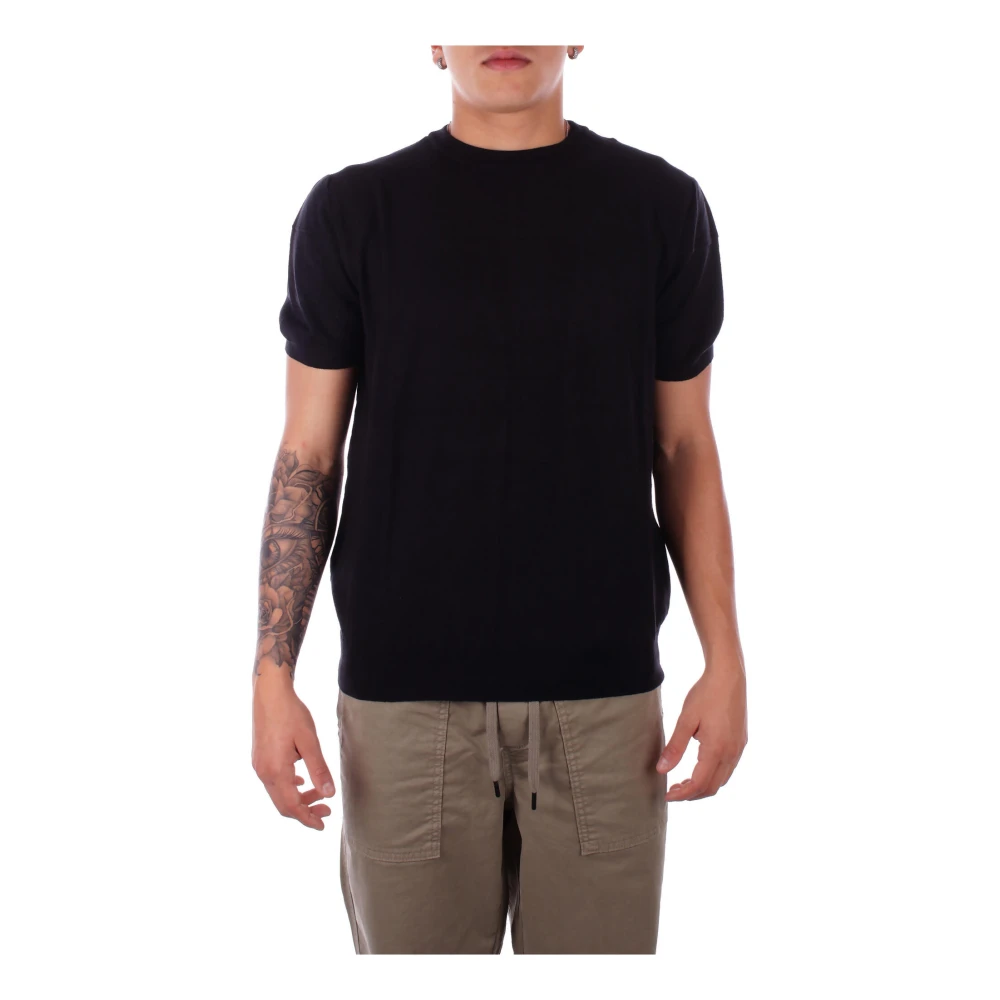 Costume National Zwarte Logo Trui Slim Fit Black Heren