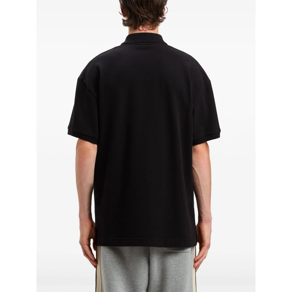 Palm Angels Zwart en Wit T-shirt Polo Black Heren