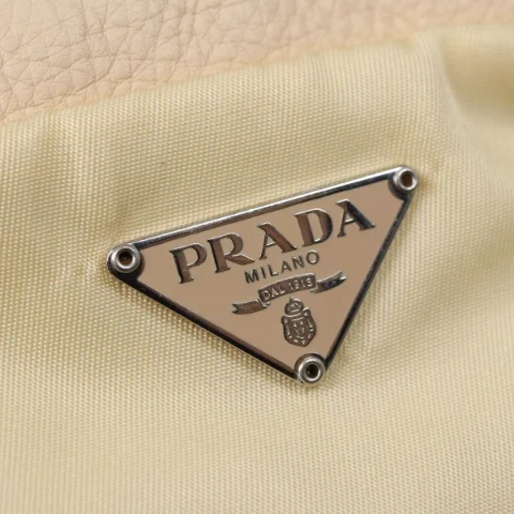Prada Vintage Pre-owned Fabric clutches Beige Dames
