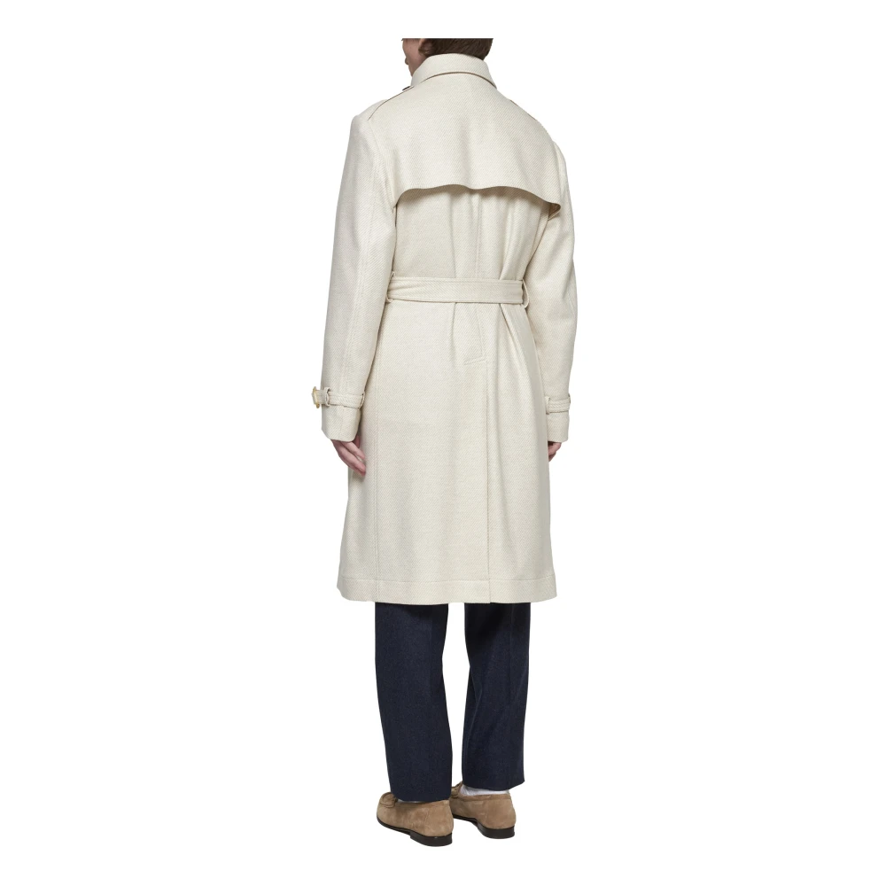 BRUNELLO CUCINELLI Beige Wolmix Trenchcoat Beige Heren